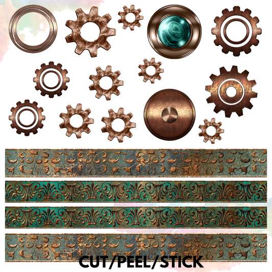 Steampunk Elements UV DTF  Sheet 10x10