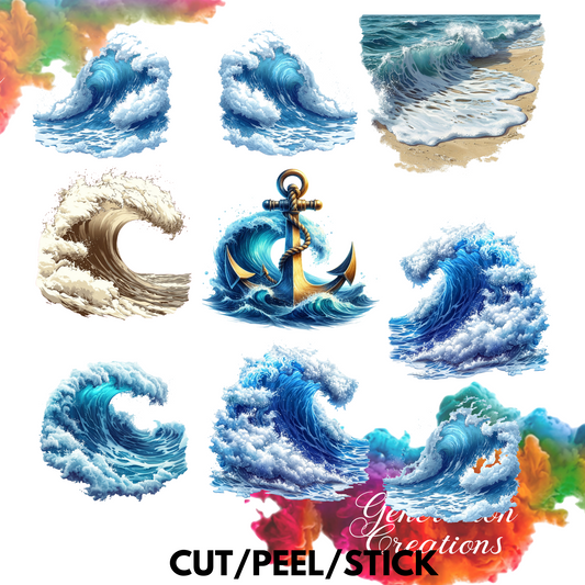 Ocean Waves  UV DTF  Sheet 10 x 10