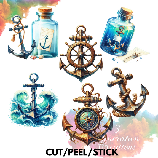 Anchors Away  UV DTF  Sheet 10 inches