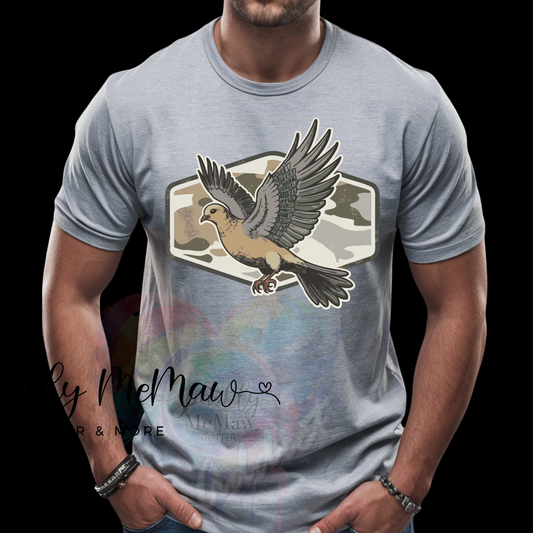 Camo Dove Ready to Press DTF Transfer (Fabrics only)