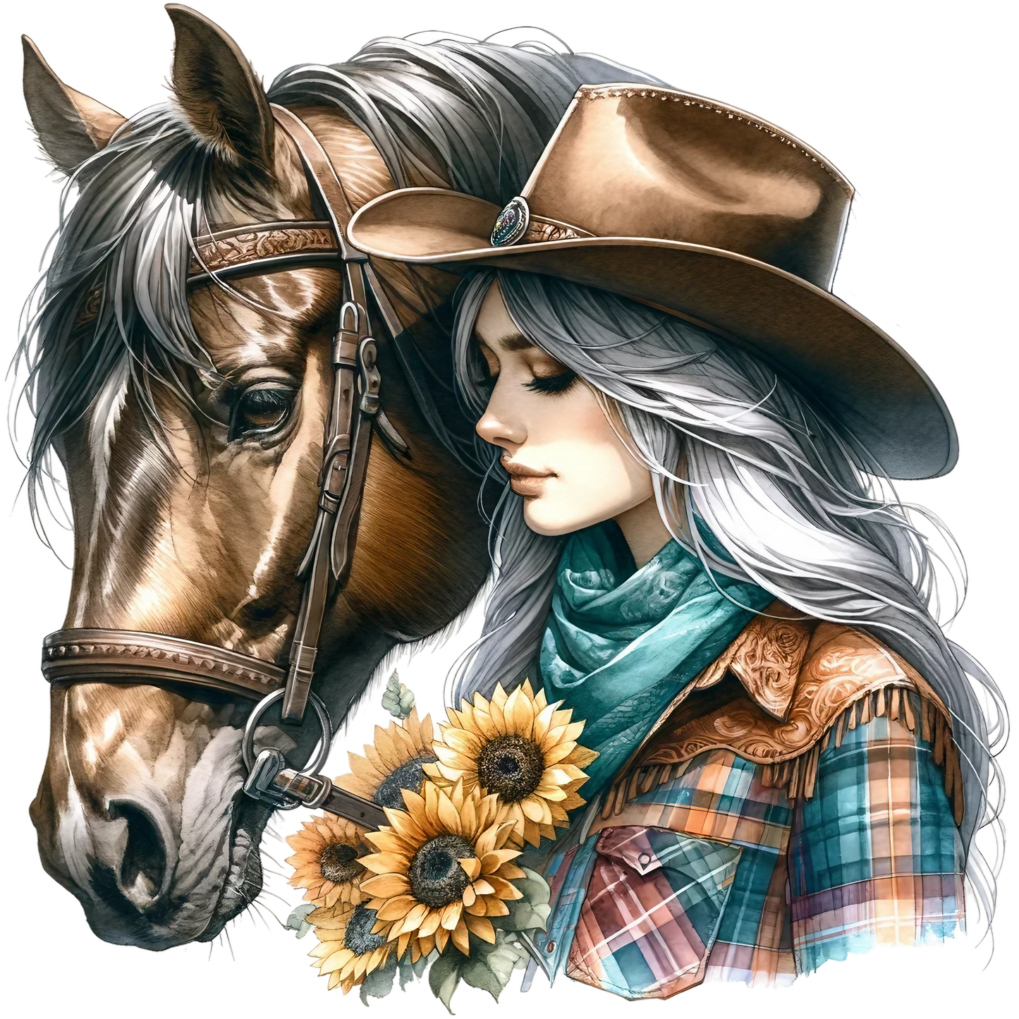 Girl with Horse 21 Decals UV DTF Decal Bundle