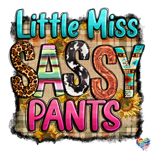 Little Miss Sassy Pants UV DTF Decal