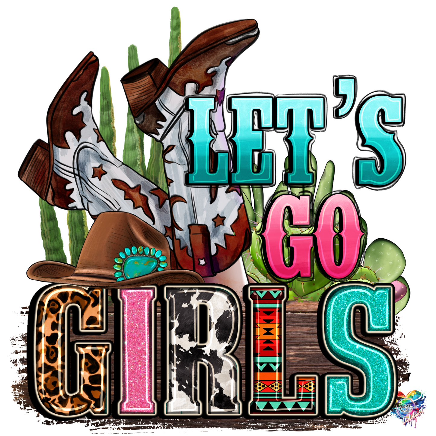 Let's Go Girls UV DTF Decal 3x3.5