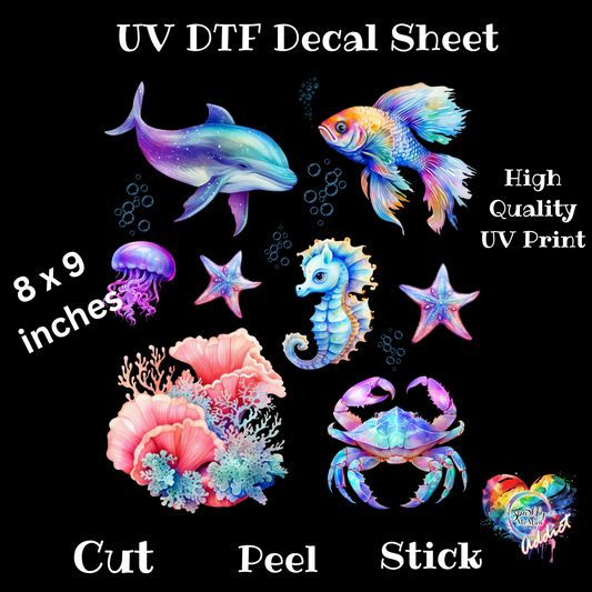 Under The Sea #2 UV DTF Decal Sheet
