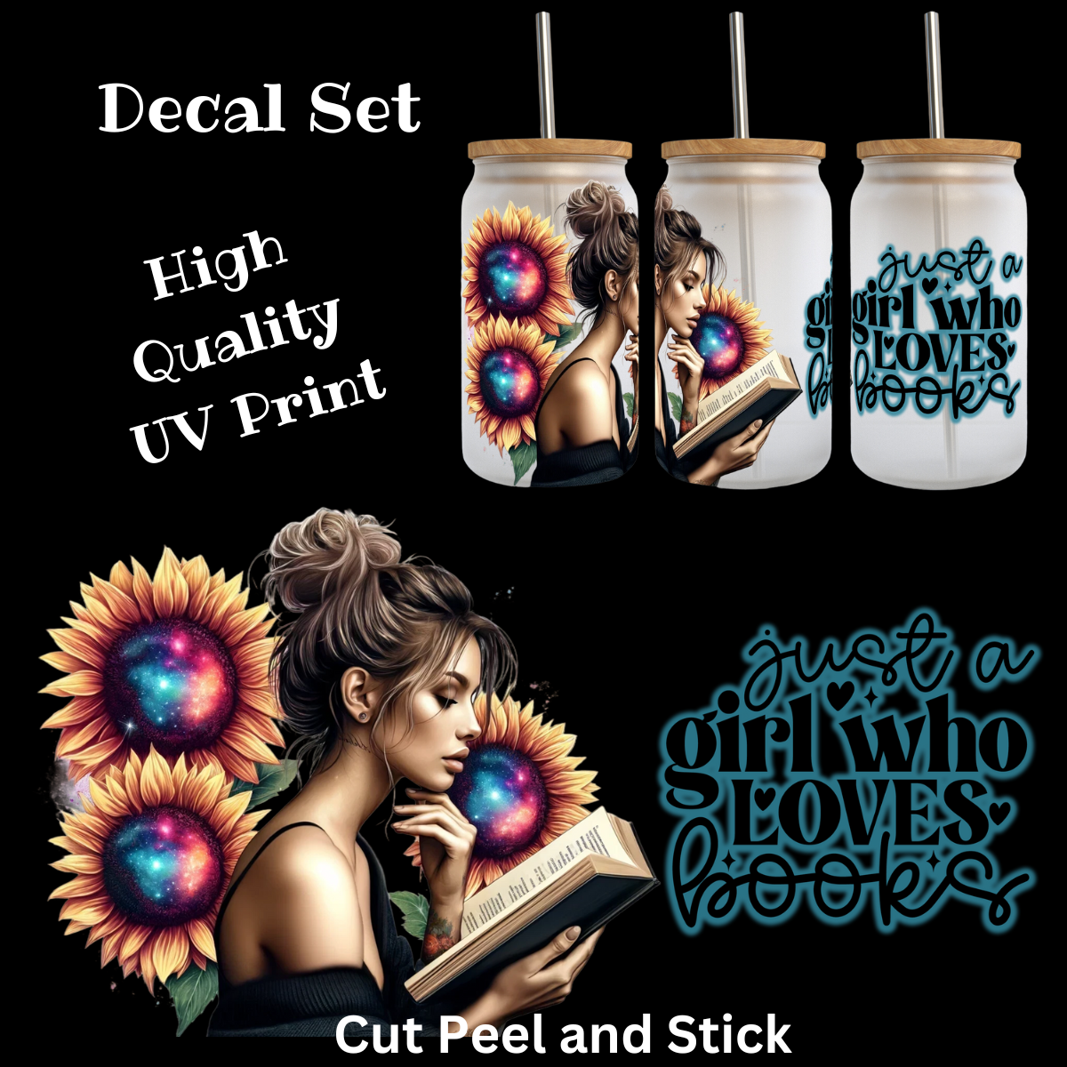 Just a Girl Who Loves Books Decal Set