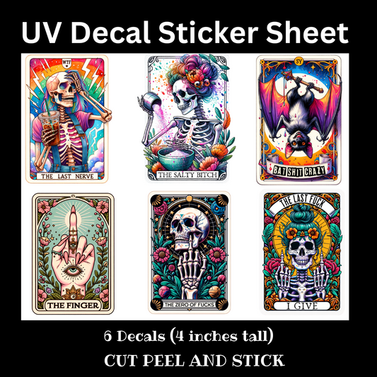 Funny Tarot Cards Set #1 UV DTF Decals
