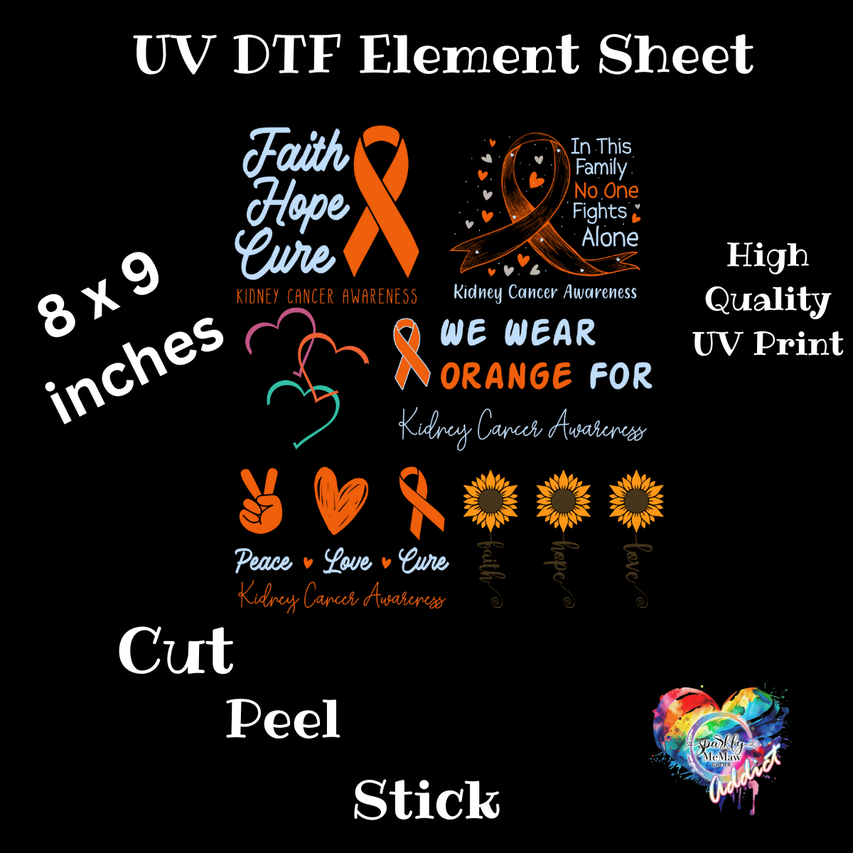 Kidney Cancer UV DTF Element Sheet