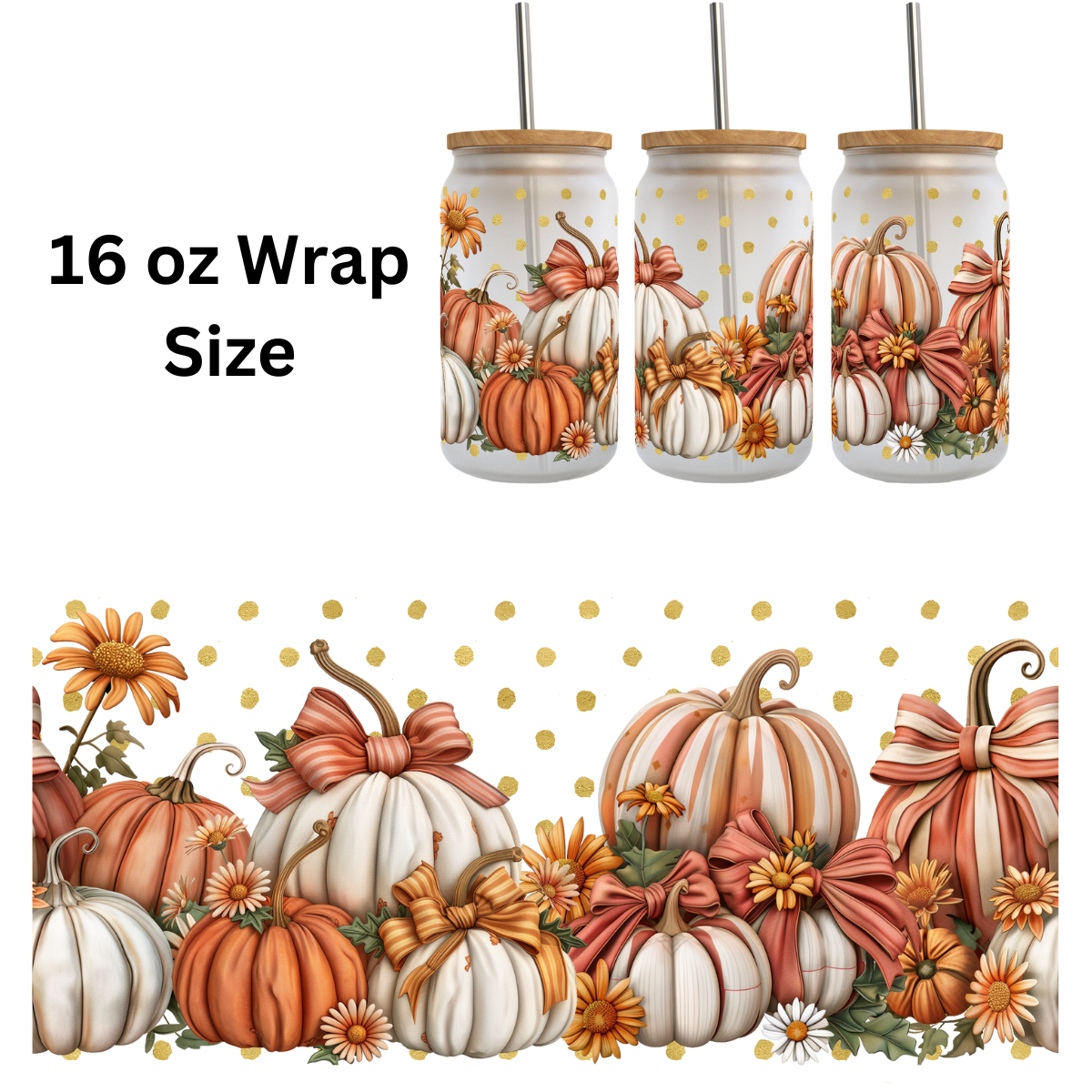 Fall Pumpkins UV DTF Wrap