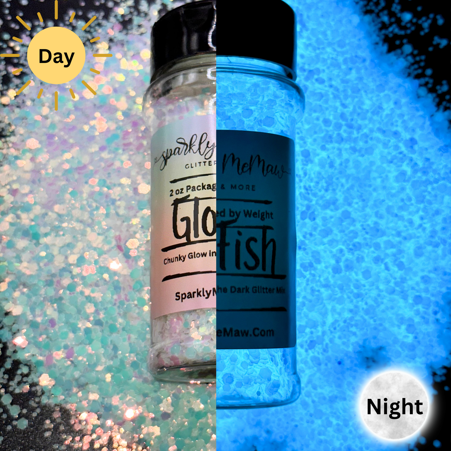 GloFish Glow in the Dark Chunky Glitter Mix