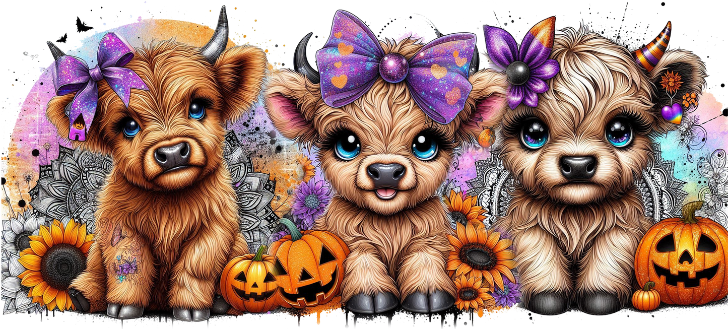 Halloween Cow 5 UV DTF 16 Oz wrap
