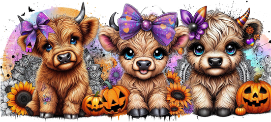 Halloween Cow 5 UV  DTF 16 Oz wrap