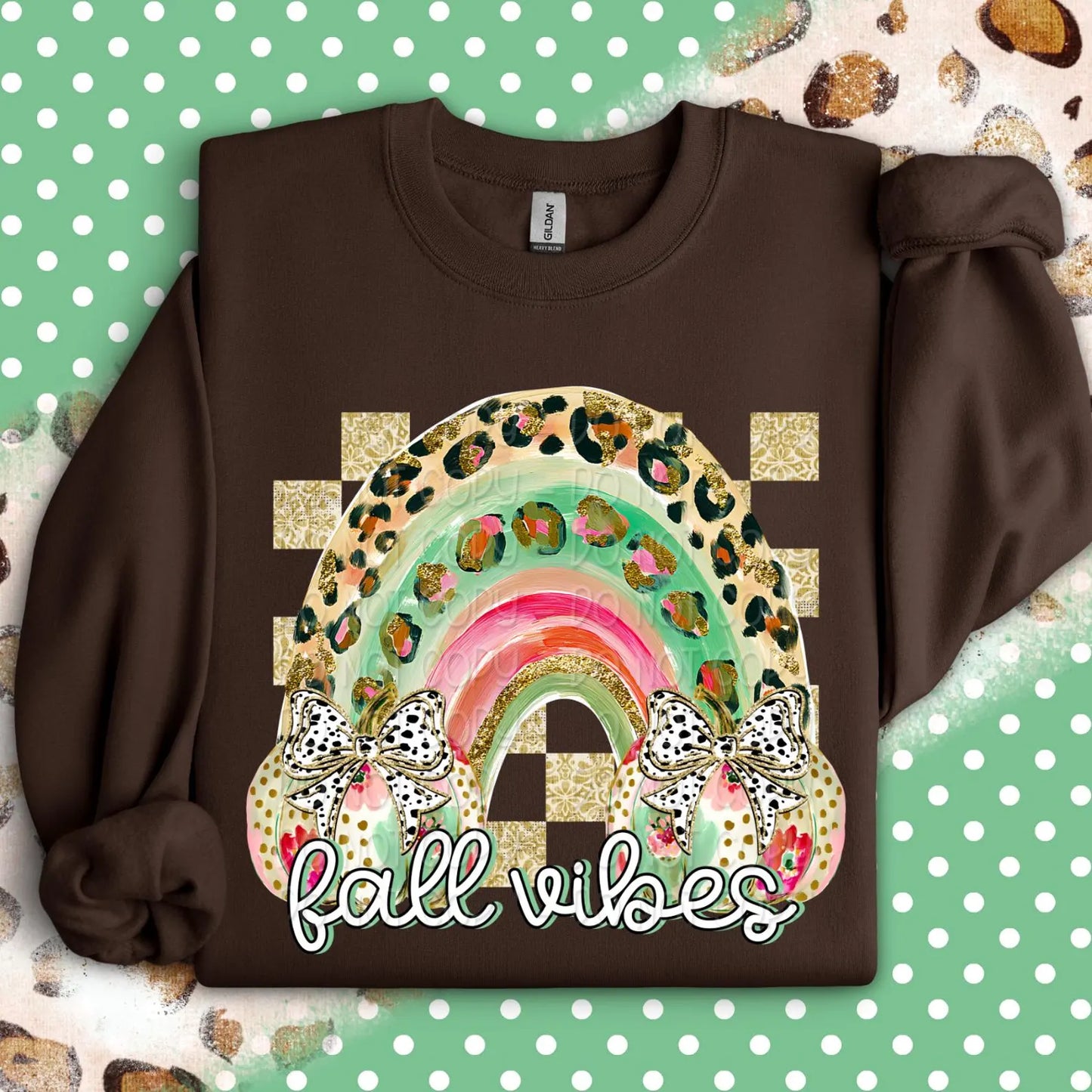 Fall Vibes Rainbow DTF Print (Fabrics only) 2$ print deal
