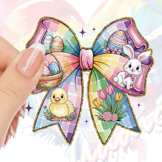Easter Bunny Bow UV DTF Decal