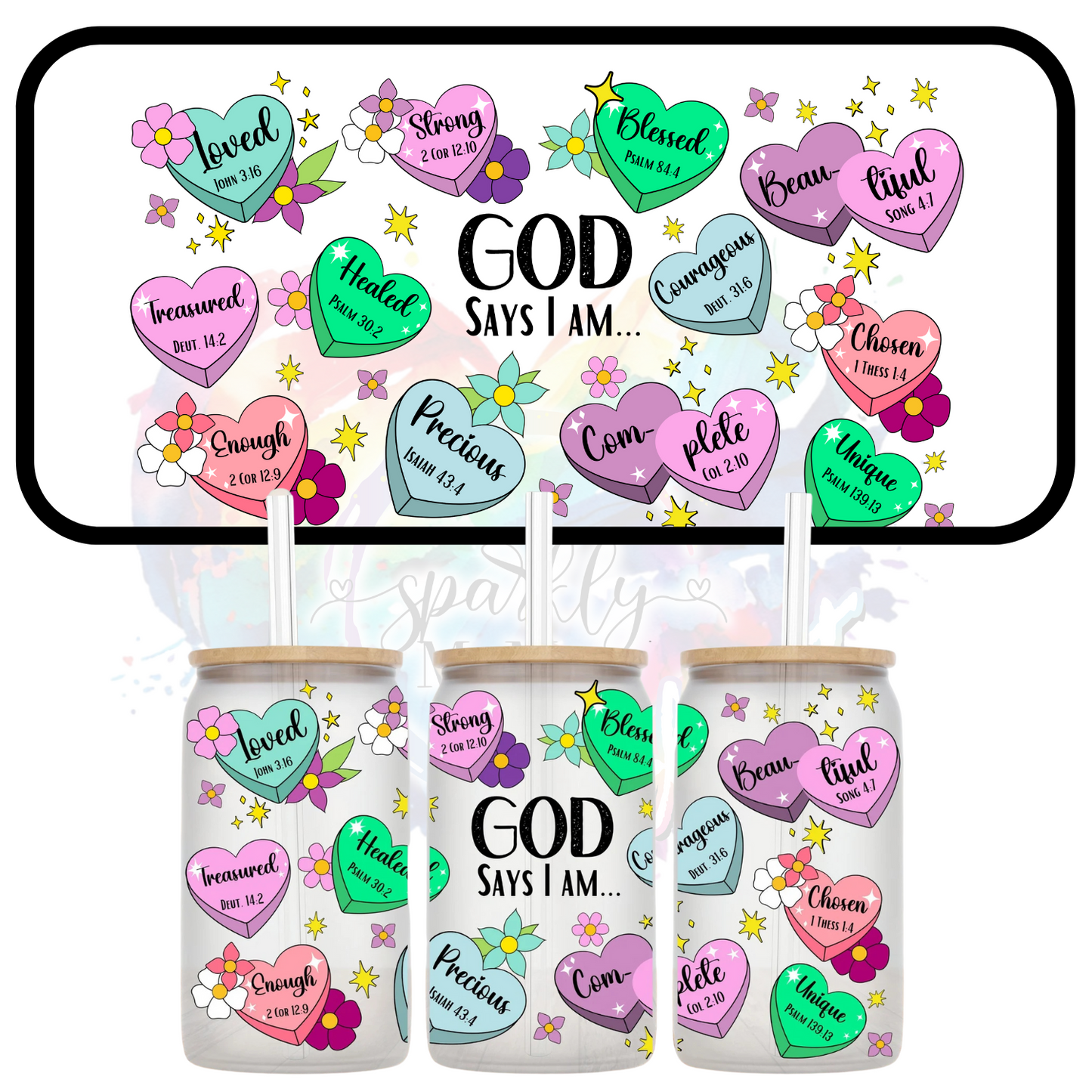 GOD Says I am 16 oz UV DTF Wrap