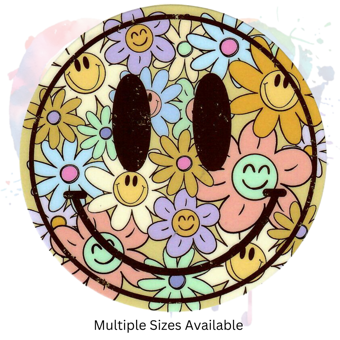 Boho Happy Face UV DTF Decal