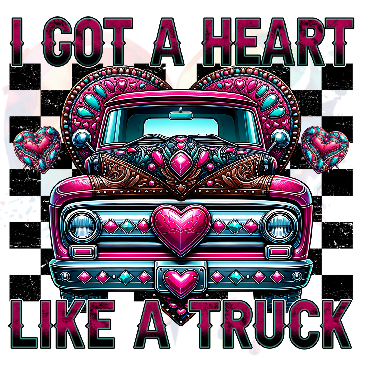I Got a heart like a Truck UV DTF Decal