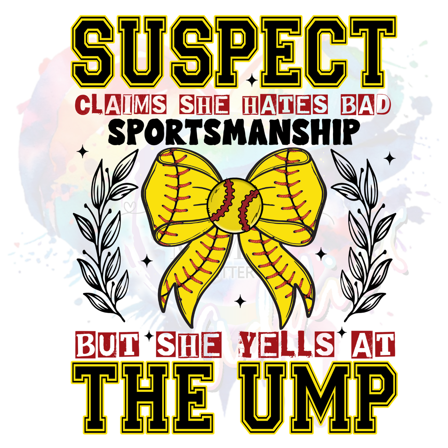 Suspect Claims Softball UV DTF Decal