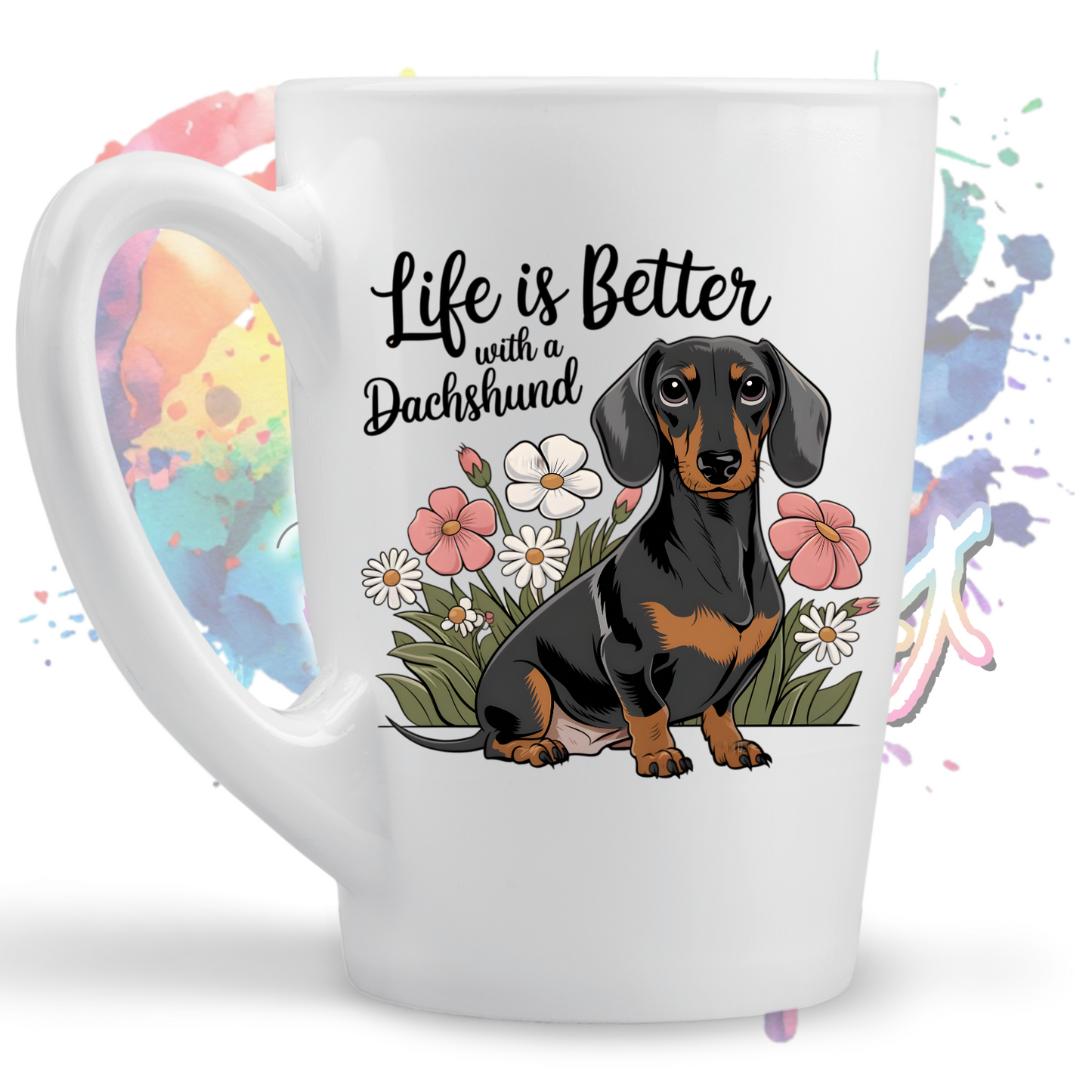 Life is better with a dachshund UV DTF Decal