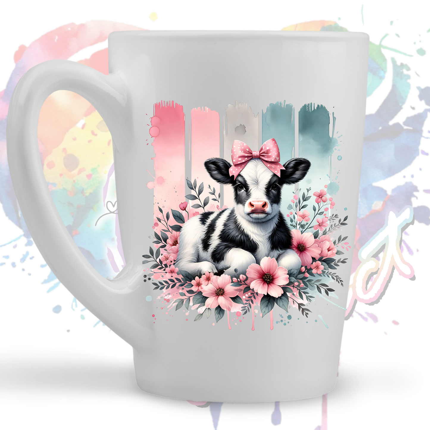 Baby Dairy Cow  Brushstrokes UV DTF Decal