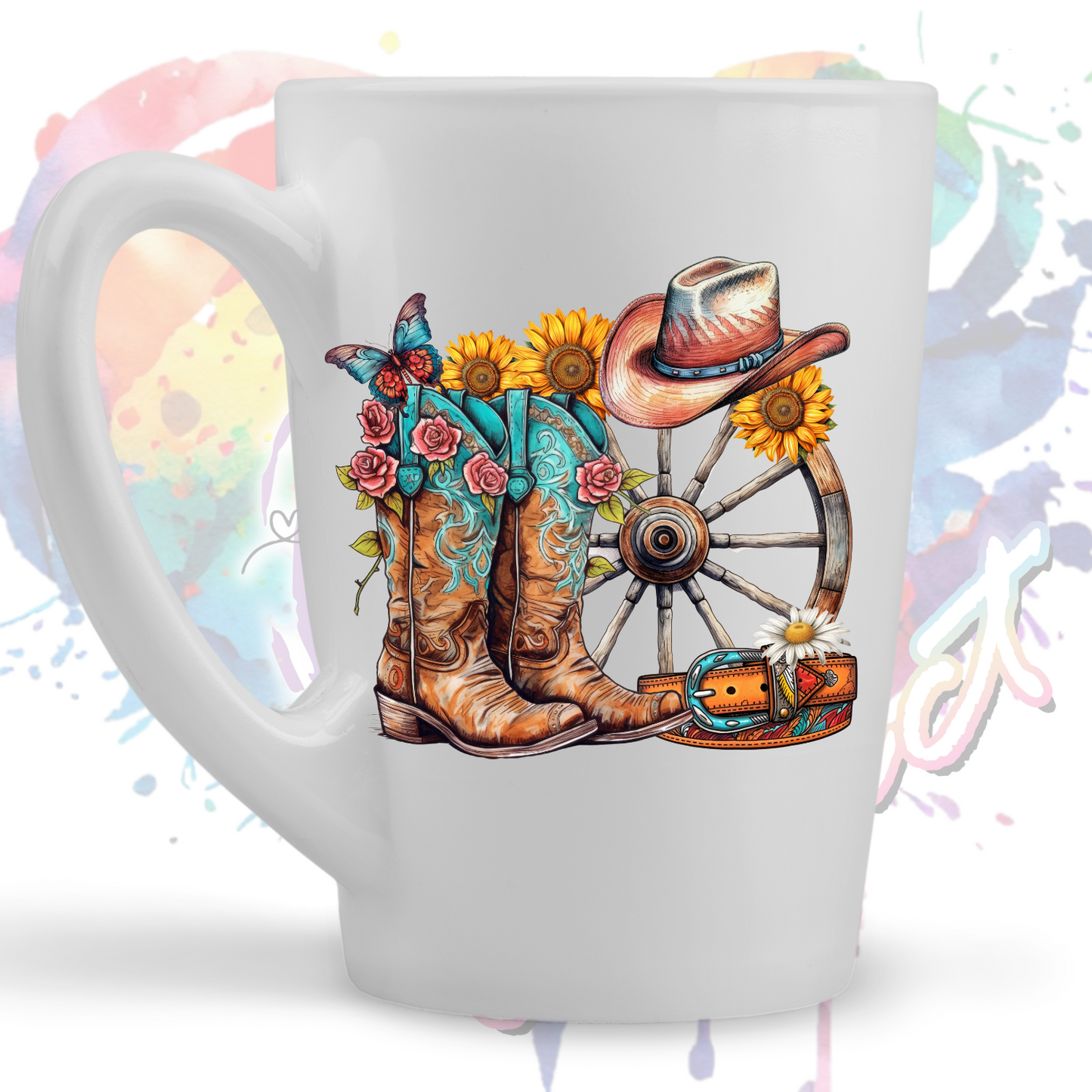 Cowgirl Boots hat Belt UV DTF Decal