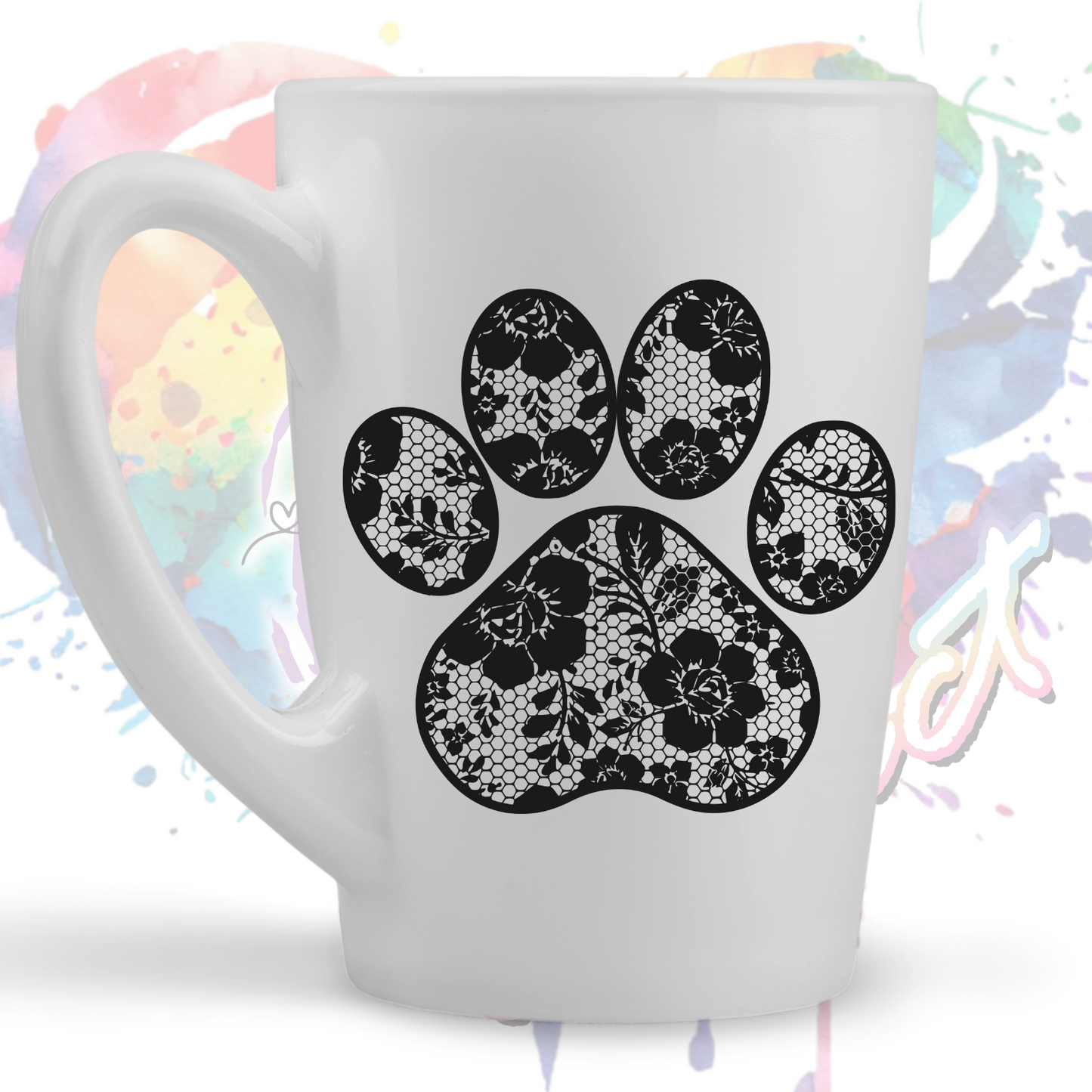 Lace Paw Print  UV DTF Decal (2 Colors)