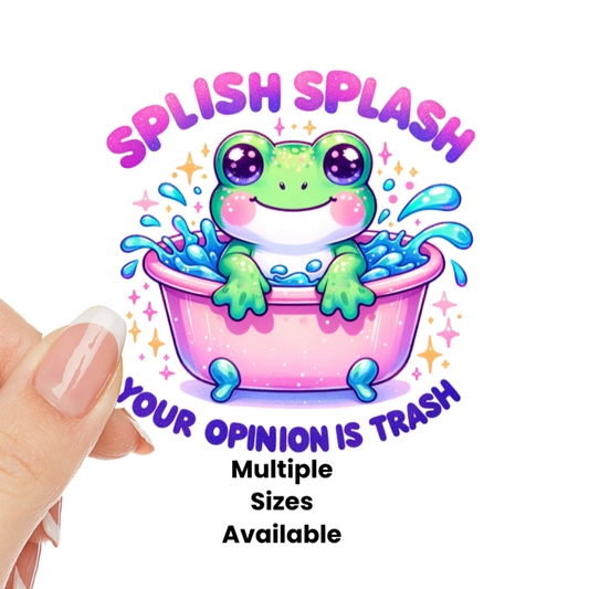 Splish Splash Frog UV DTF Decal