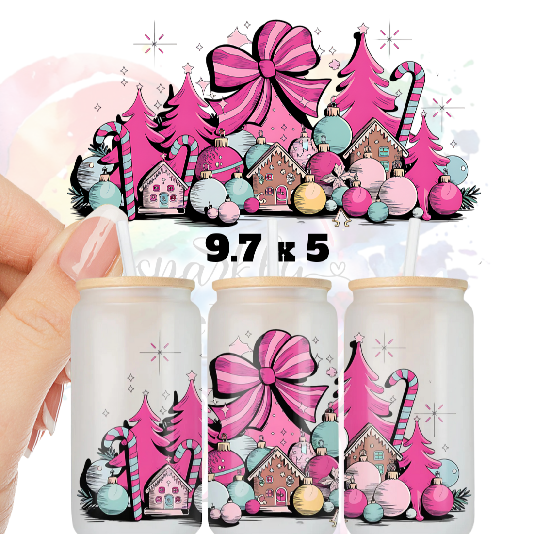 Coquette Christmas 16 oz UV DTF Wrap