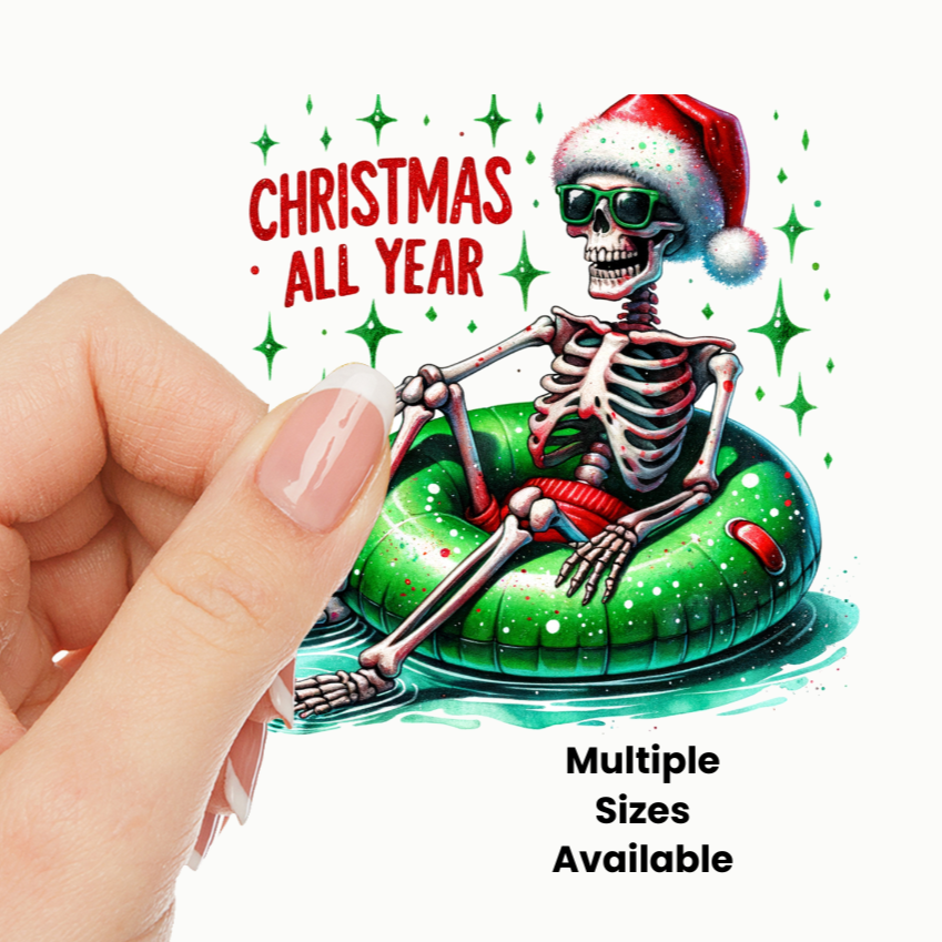 Christmas All Year UV DTF Decal