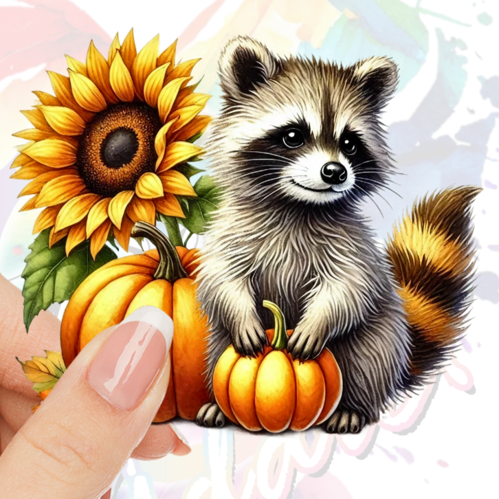 Fall Racoon Decal