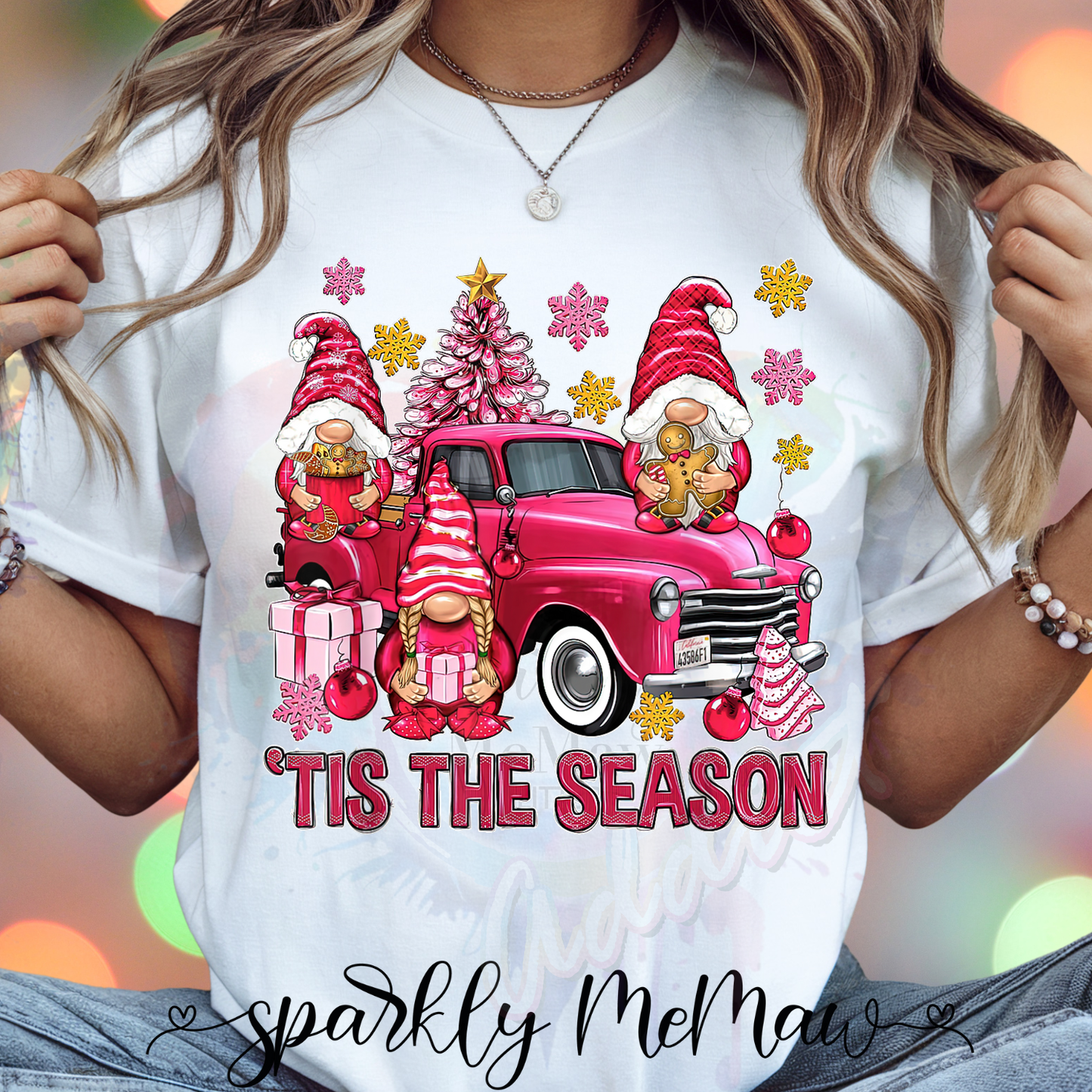 Pink Christmas Gang (only 10$ at check out) (For Fabrics Only) Gang Sheet 5 Foot