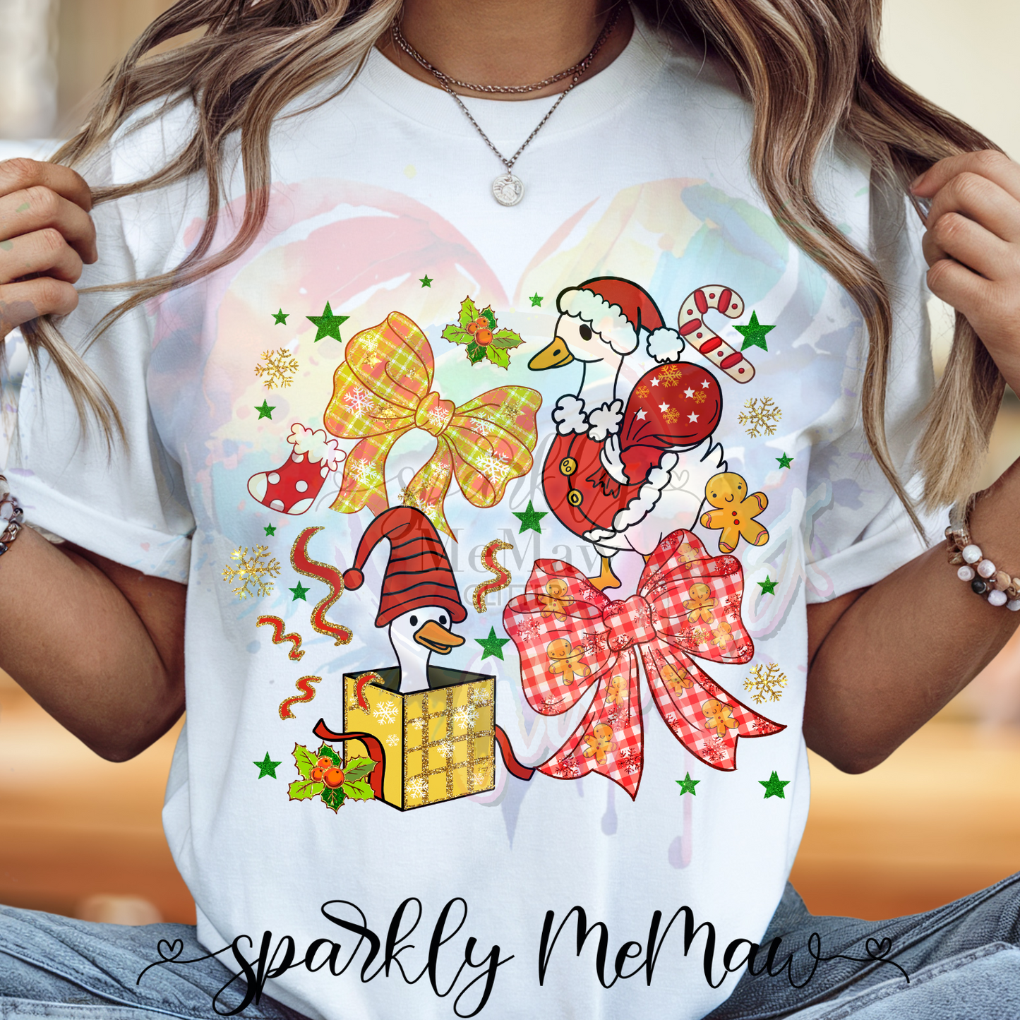 Christmas Goose Ready to Press DTF Transfer (Fabrics only)