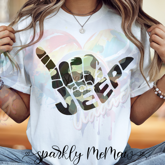 J E E P Hand Ready to Press DTF Transfer (Fabrics only)