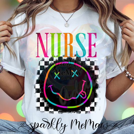 Nurse Smiley Ready to Press DTF Transfer (Fabrics only)