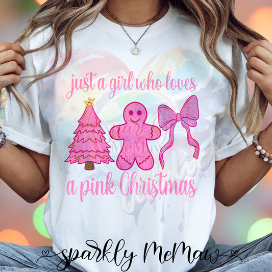 Pink Christmas 2 Ready to Press DTF Transfer (Fabrics only)