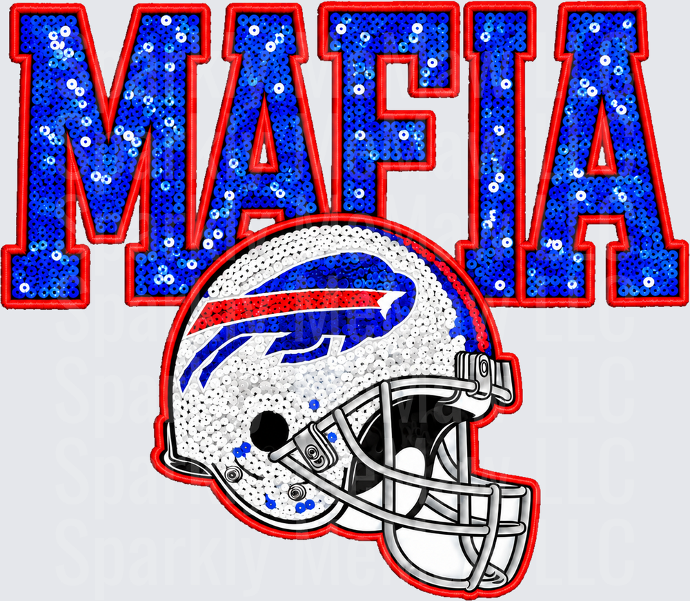 Buffalo Bills Mafia Sequin Helmet UV DTF Decal