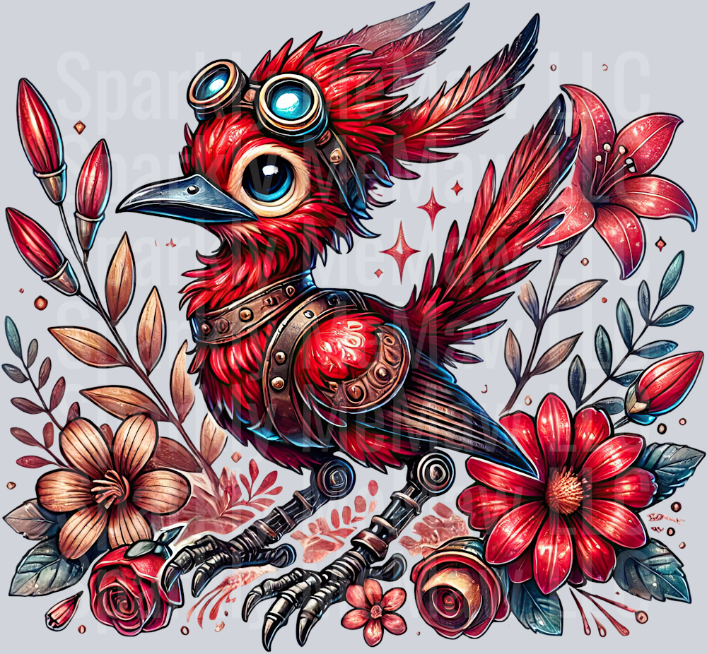 Red Road Runner SteamPunk UV DTF Decal 18
