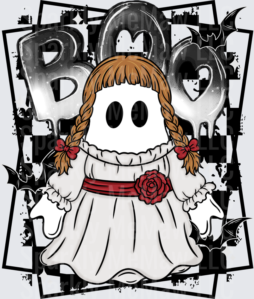 Annabelle Ghost BOO Halloween UV DTF Decal