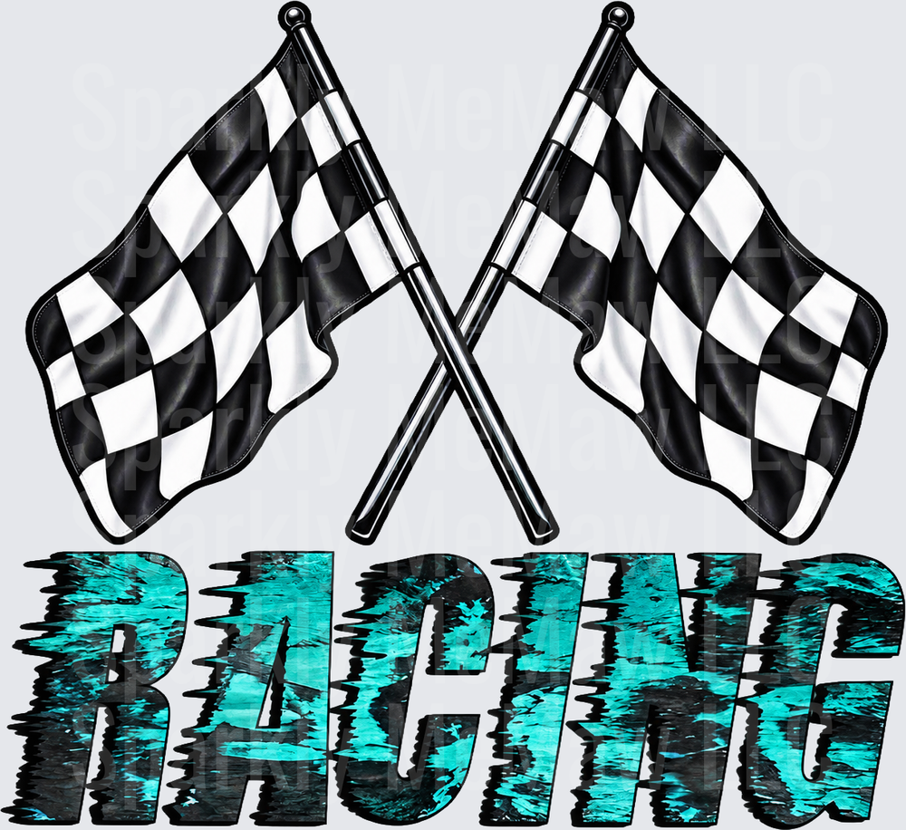 Crossed Checkered Flags Racing UV DTF Decal