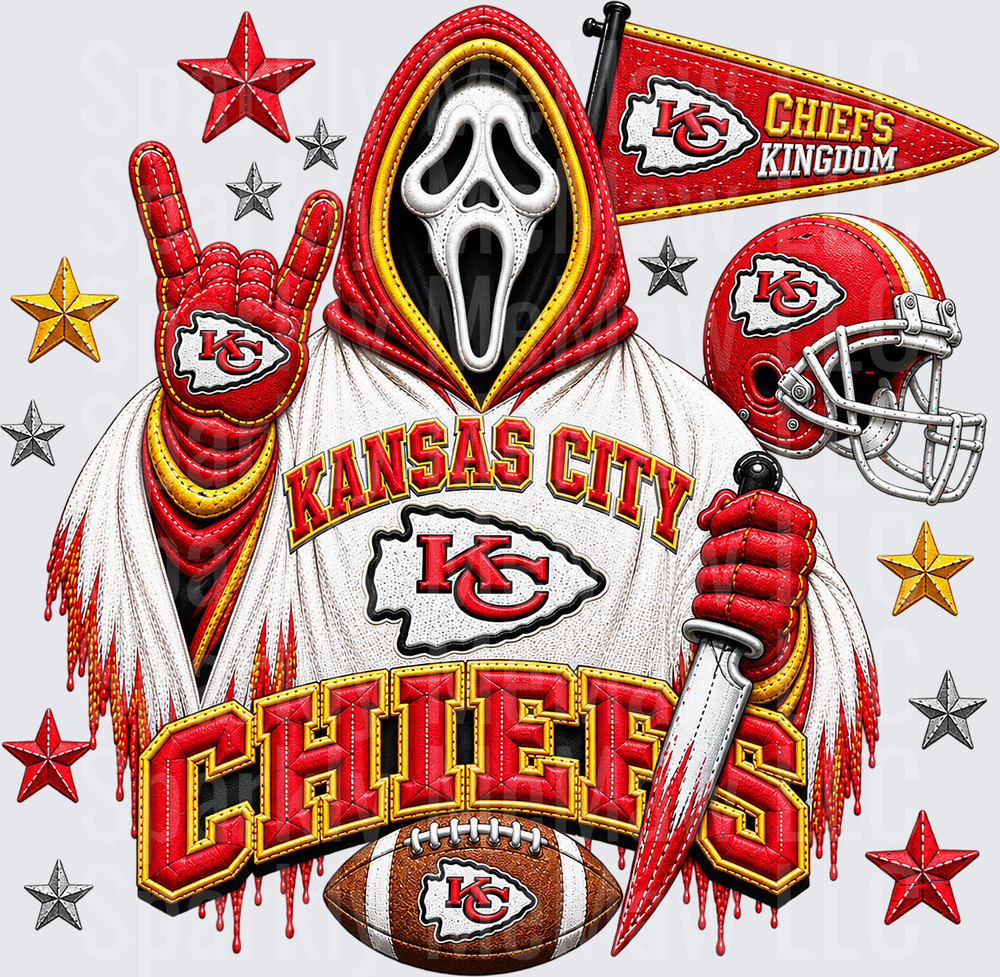 Kansas City Chiefs Ghostface Horror Fan UV DTF Decal