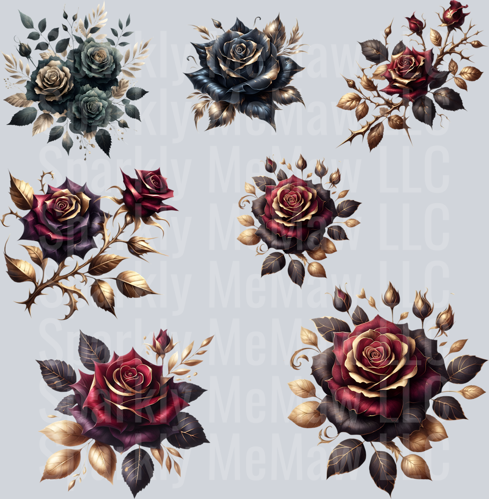 Rose Gothic2 10x10 UV DTF Sheet