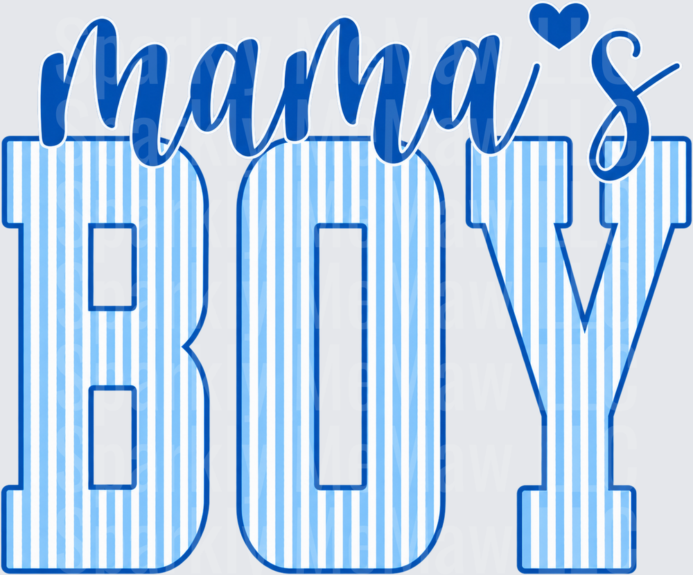 Mama's Boy Blue Stripe UV Decal Decal