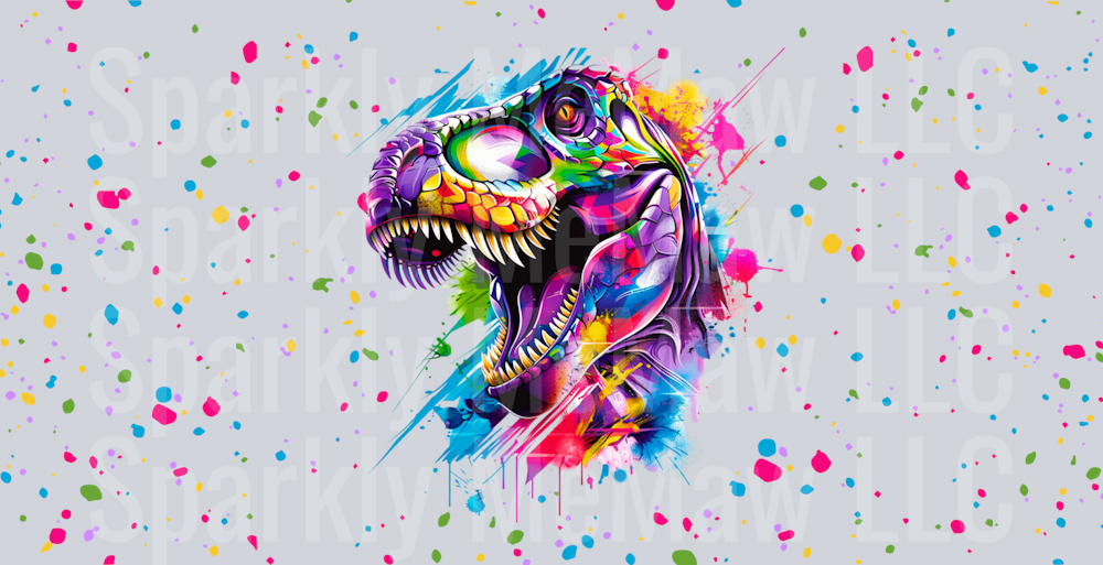 T Rex 16 oz Glass Tumbler Wrap