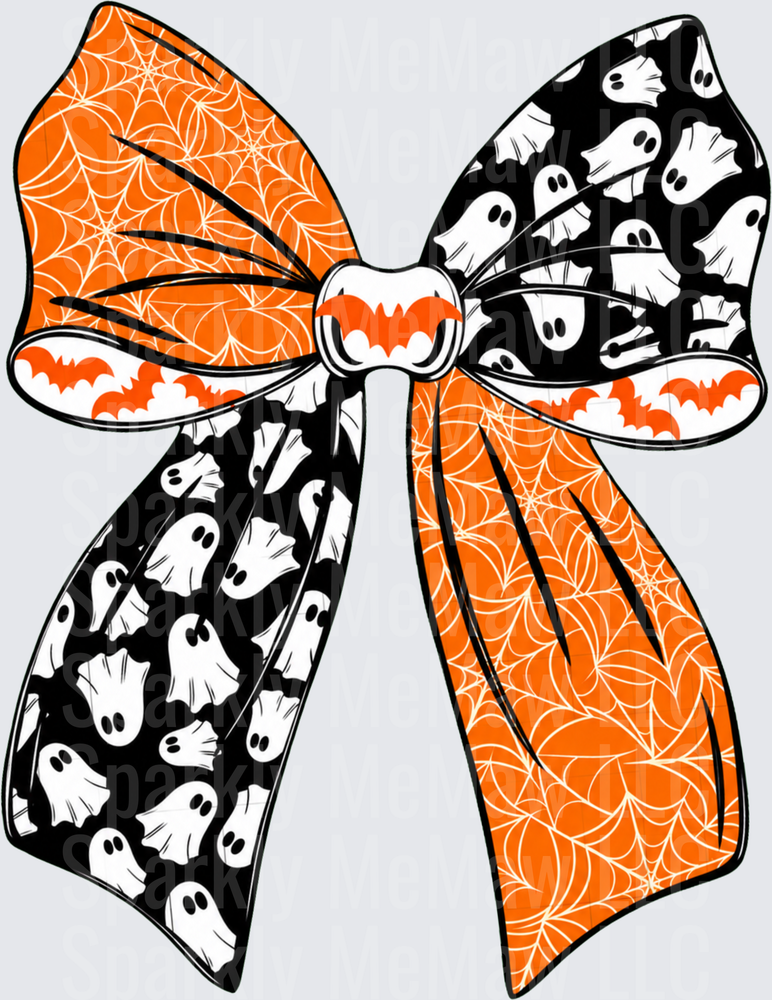 Halloween Ghost Spider Web Bow UV DTF Decal