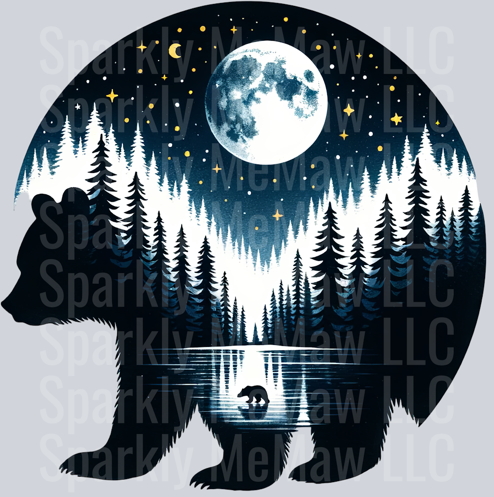 1 Landscape Bears Clip Art Decal