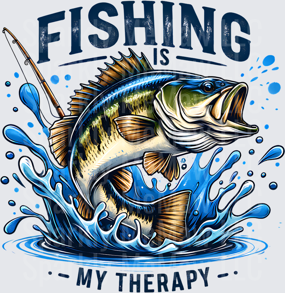 Fishing Is My Therapy UV DTF Decal