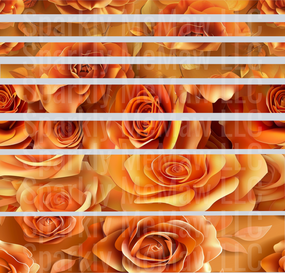Orange roses 10x10 UV DTF Sheet