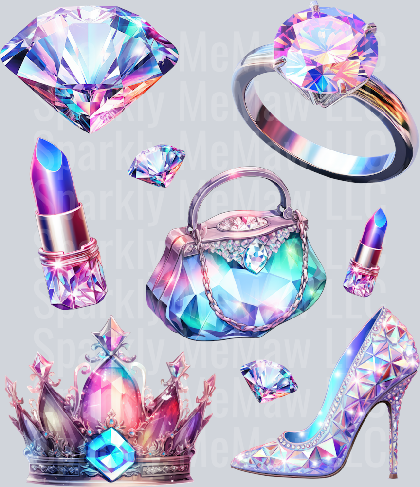 Rainbow.Girly. UV DTF ELEMENT SHEET
