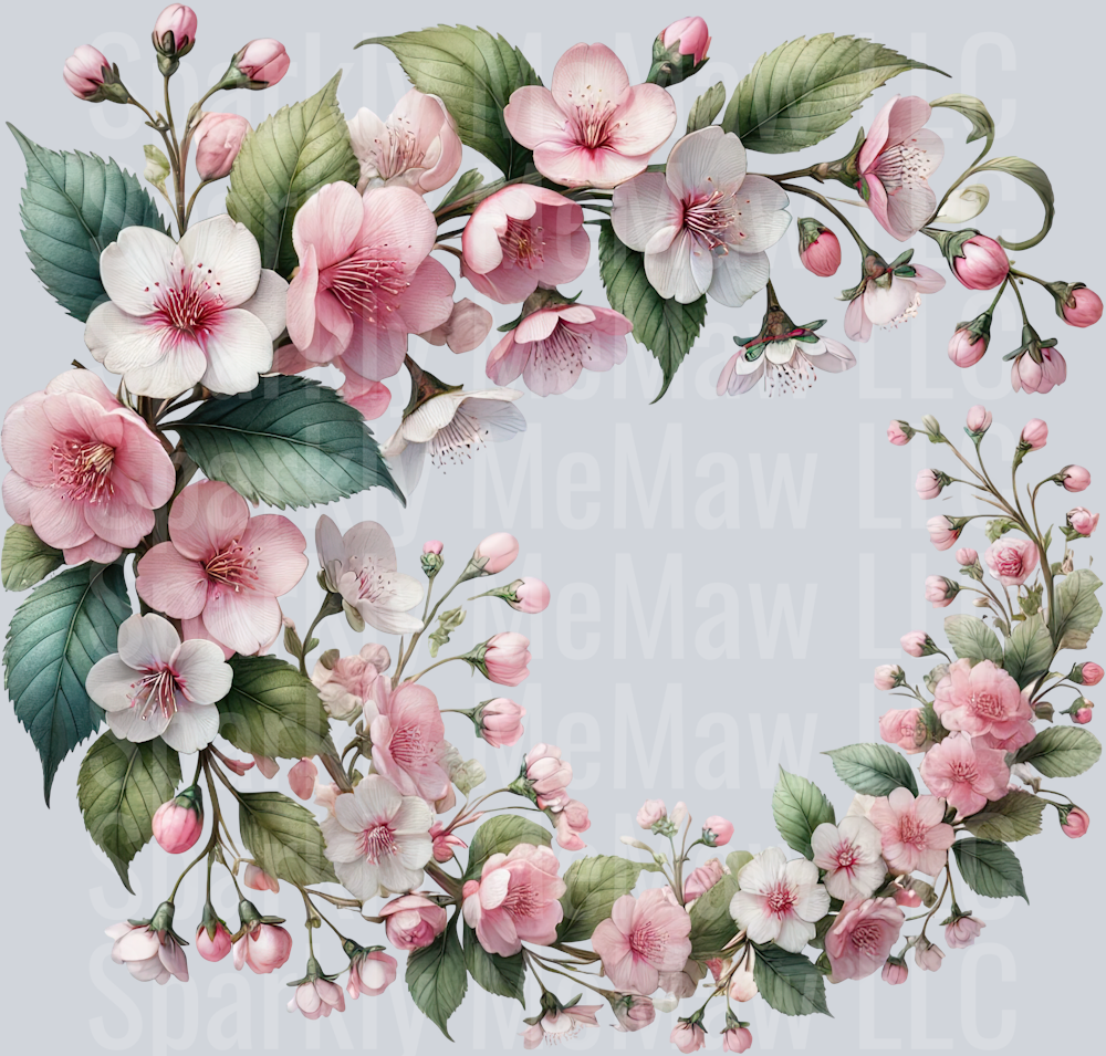17 Cherry Blossoms Clip Art UV DTF Decal