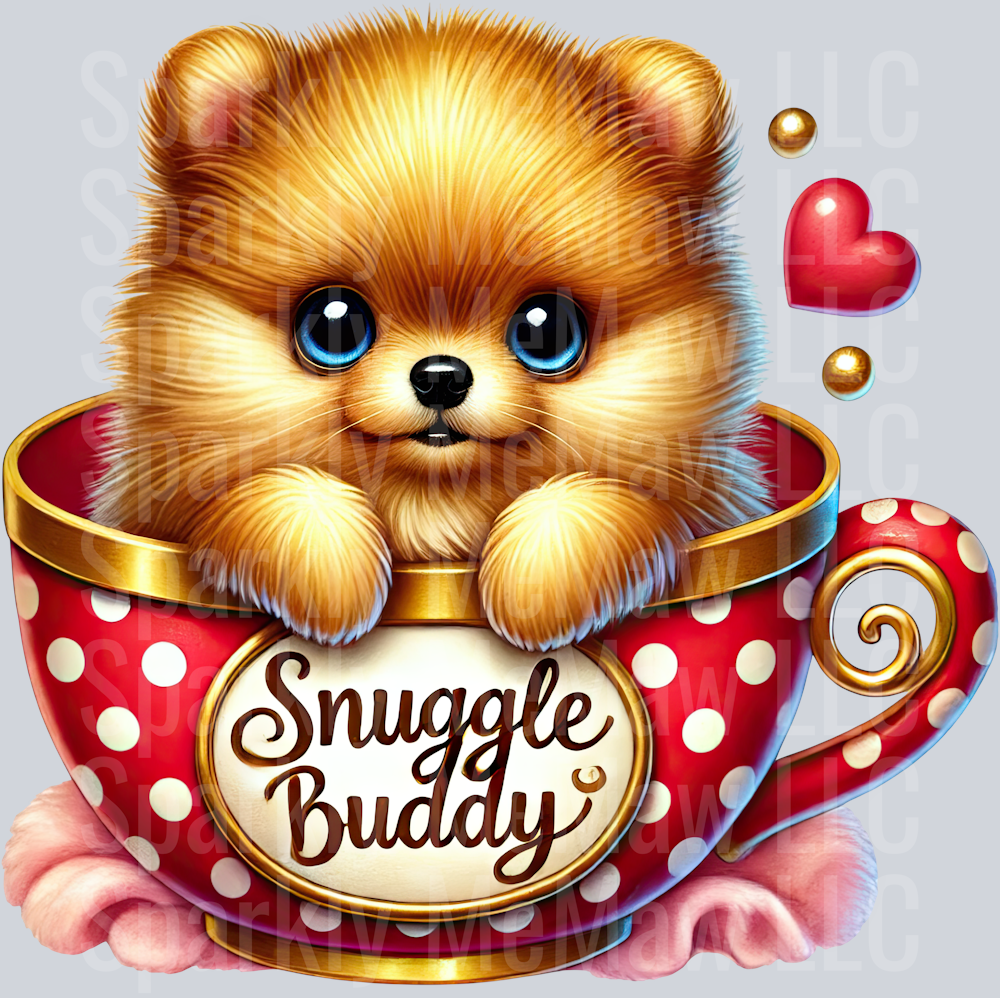 Valentines Cup Puppy 2 UV DTF Decal