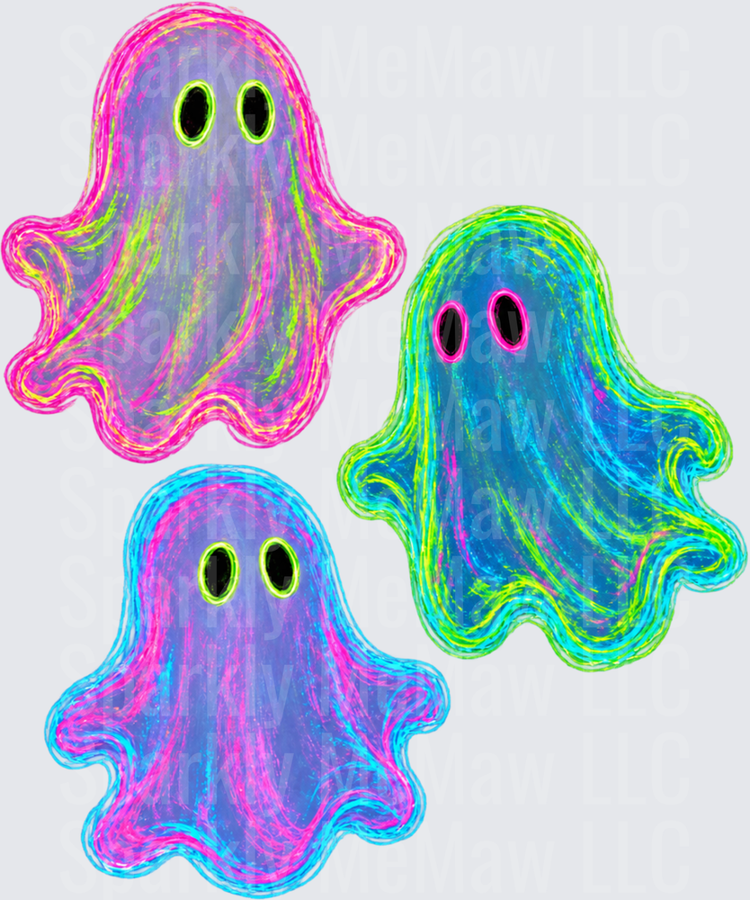Neon Ghost Trio UV DTF Decal